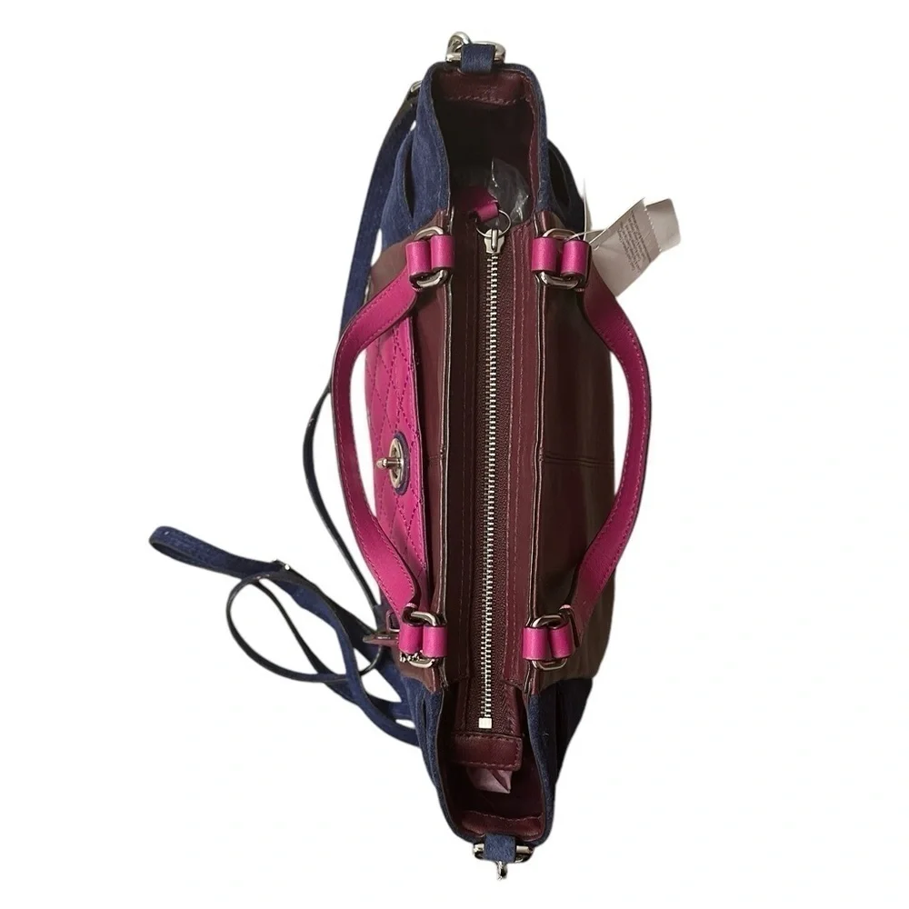 Coach Park Mini Leather Suede Satchel Color Block Quilted #F49865 New With Tags - Picture 11 of 16